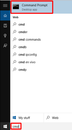 type in cmd on the search box