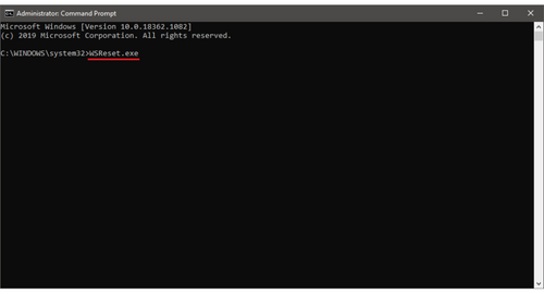 type WSReset.exe