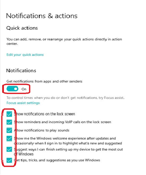 Notifications & Actions