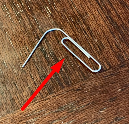 Unfolded paper clip