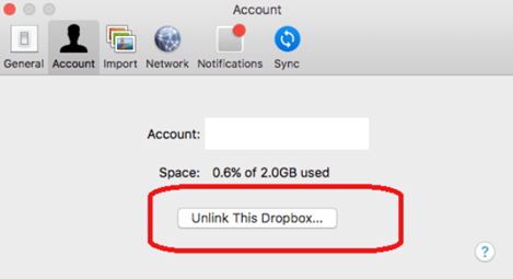 Unlink This Dropbox