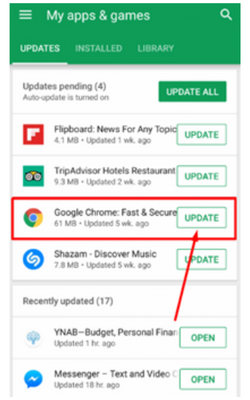 Update the Chrome Browser