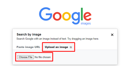 Upload an image and then Choose File