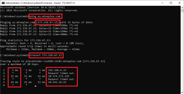 Using different commands for find IPs