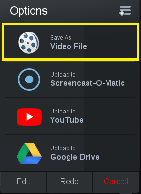 Video File option