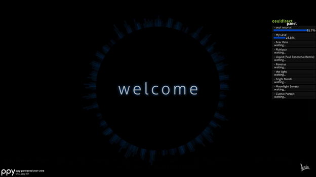 welcome screen after the game is launched automatically