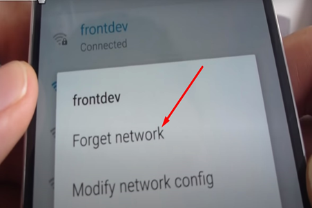 WiFi network from the network list