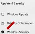 Windows Security window page