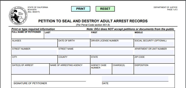 your area + expungement