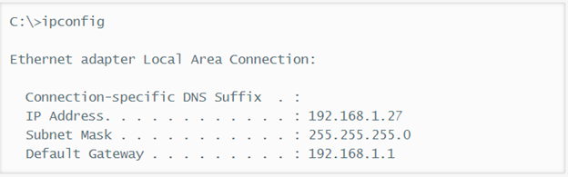 your IP address as shown